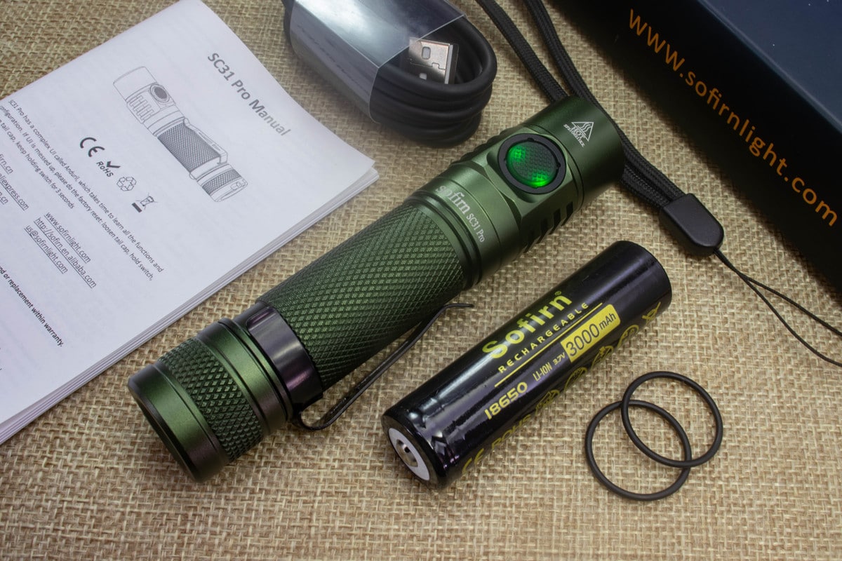 Sofirn SC31 Pro Powerful Rechargeable LED Flashlight 18650 Torch USB C SST40 2000LM Anduril