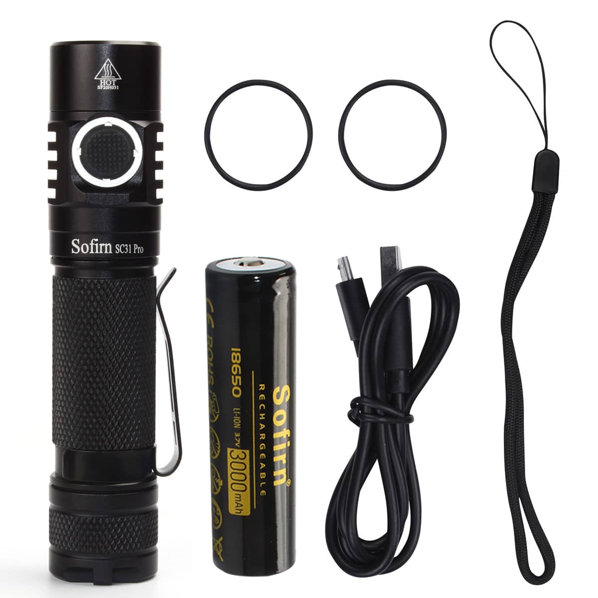 Sofirn SC31 Pro Powerful Rechargeable LED Flashlight 18650 Torch USB C SST40 2000LM Anduril