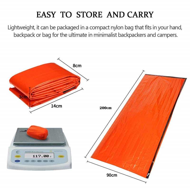 Waterproof Lightweight Thermal Emergency Sleeping Bag Bivy Sack - Survival Blanket Bags Camping, Hiking, Outdoor, Activities