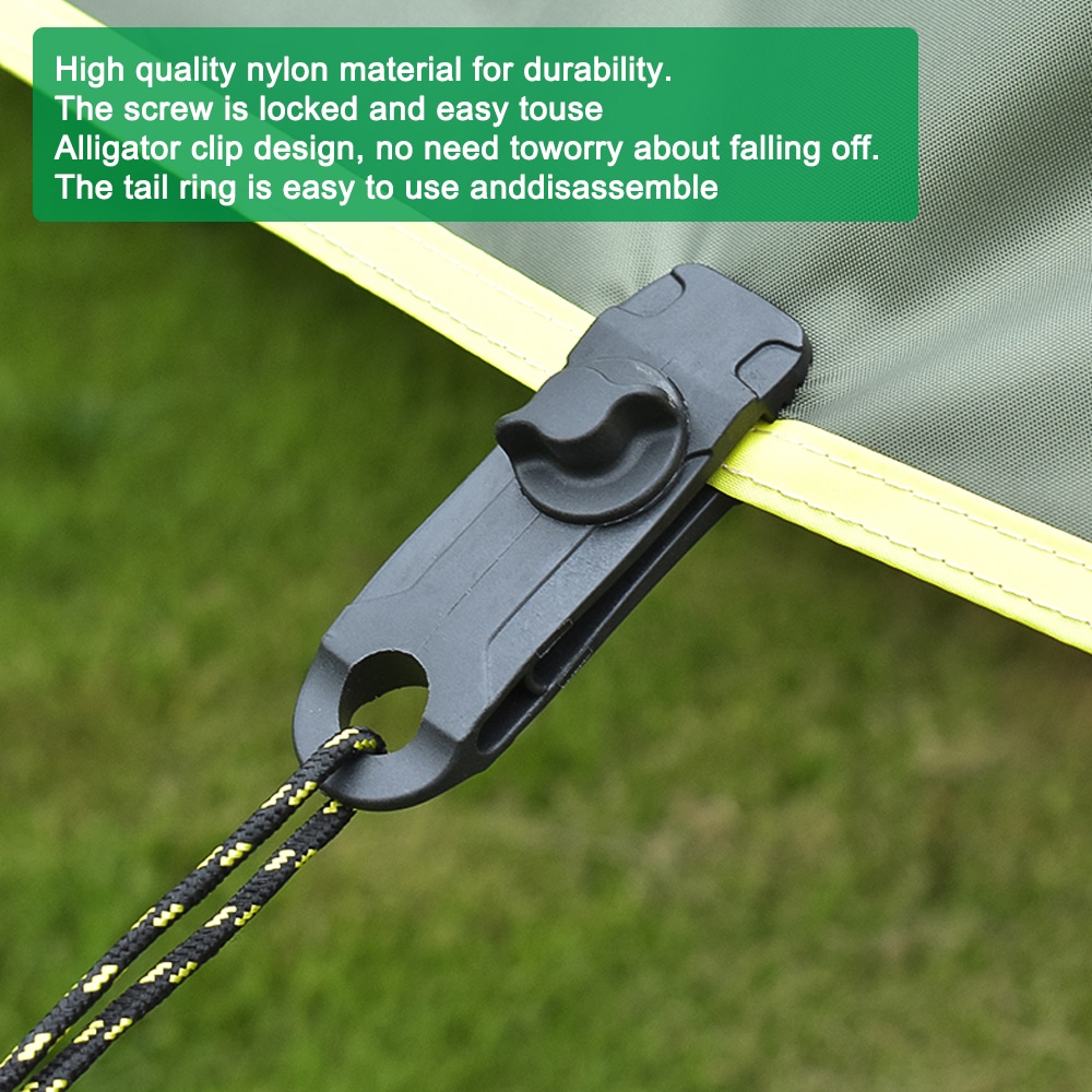 5/8/10 PCS Tarpaulin Clip Tent Canopy Clip Buckle Outdoor Wind Rope Clamps Reusable Awning Mountaineering Camping Accessories